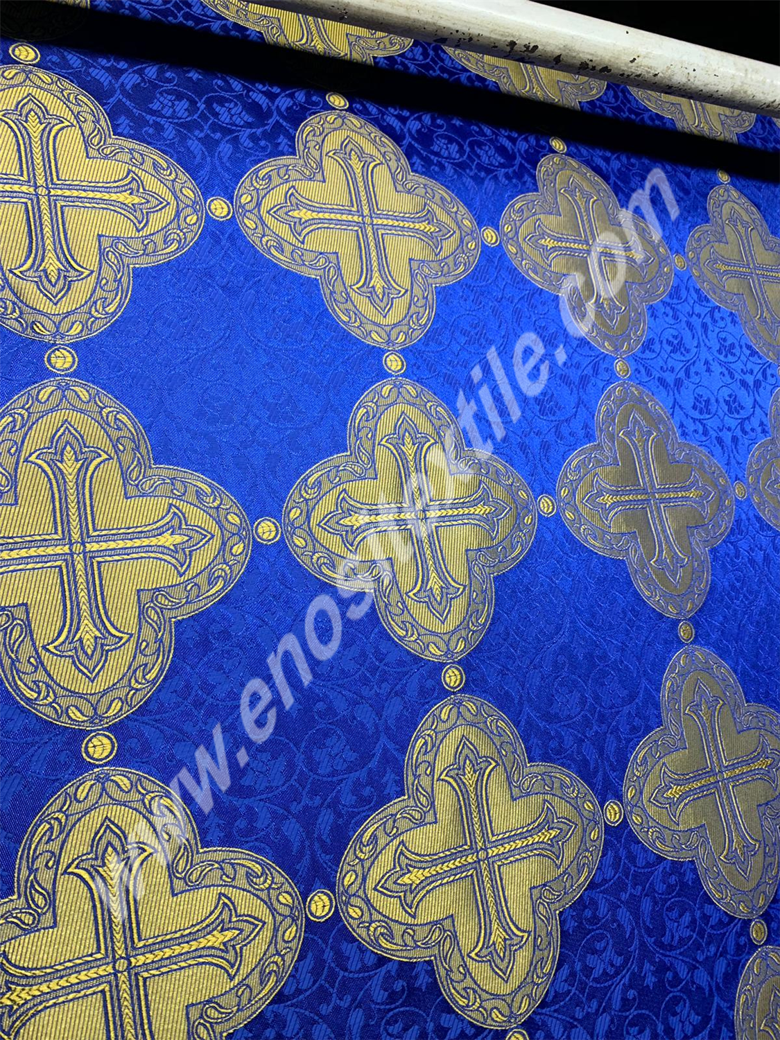 KL-050 Dark Blue-Gold Brocade Fabrics